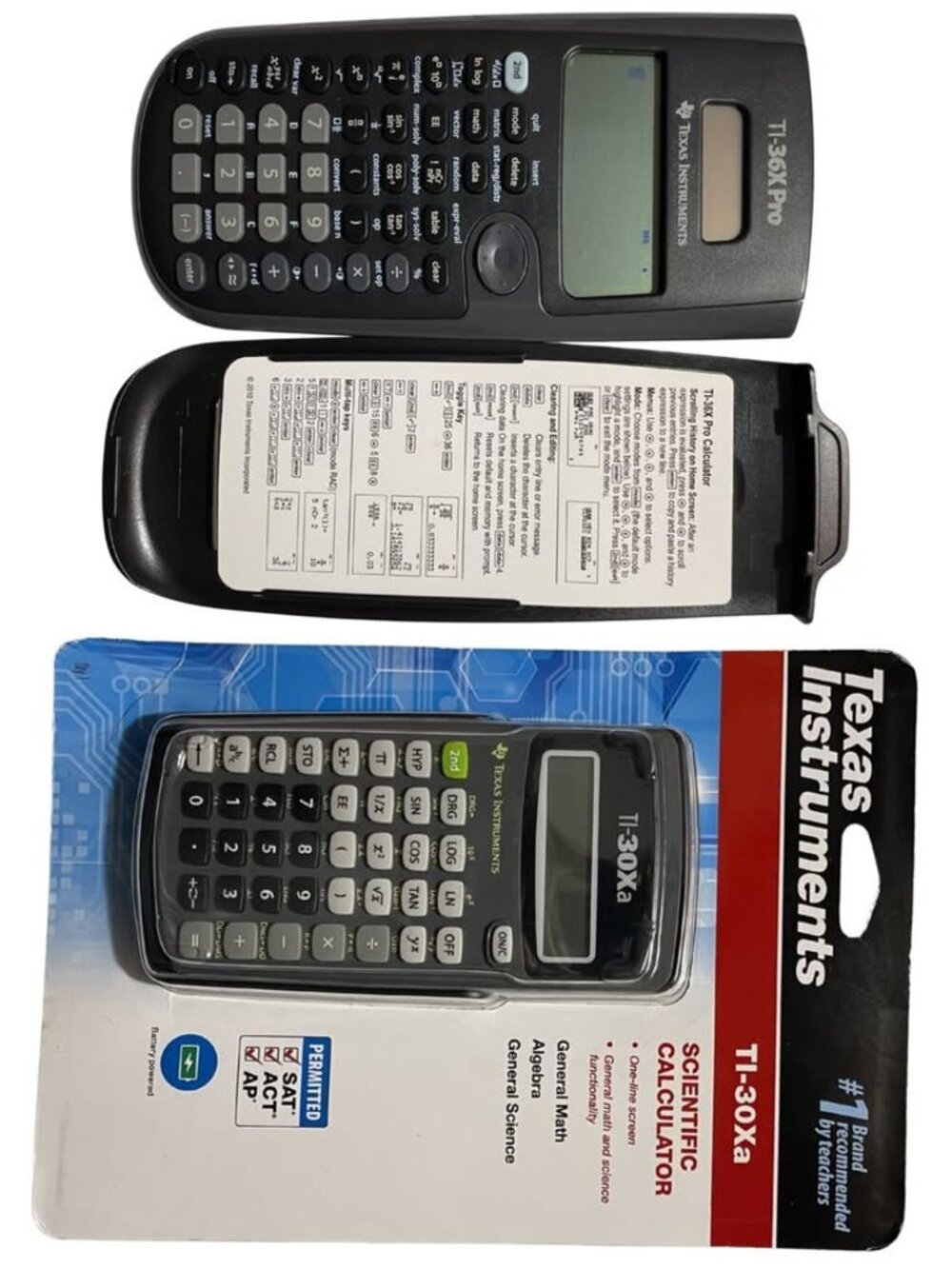 TI-36X Pro Engineering Calculator + NEW Sealed TI-30Xa Backup Bundle (Sell Unit)